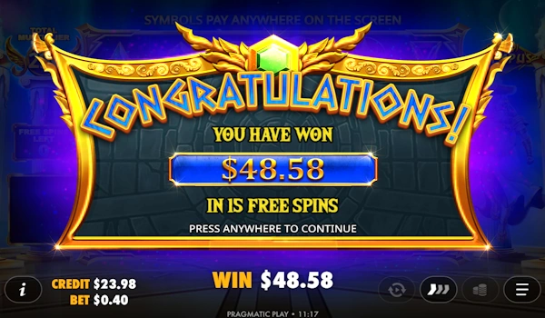 Gates of Olympus bonus game